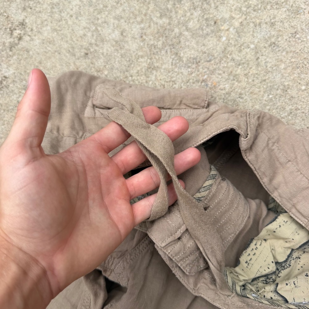 Murano Linen Trousers Mens 36x30 Brown Button Fly Baird McNutt Casual Beachy - Picture 7 of 12